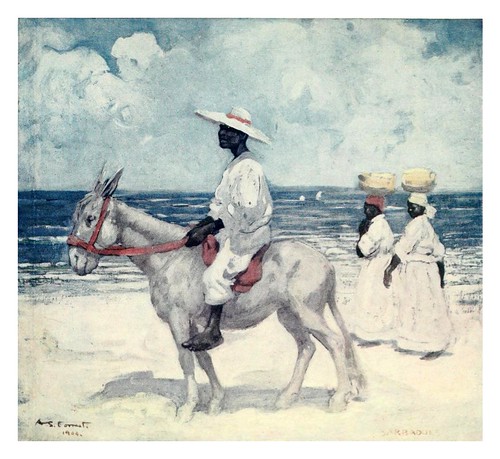 022-En la playa en Barbados-The West Indies 1905- Ilustrations Archibald Stevenson Forrest