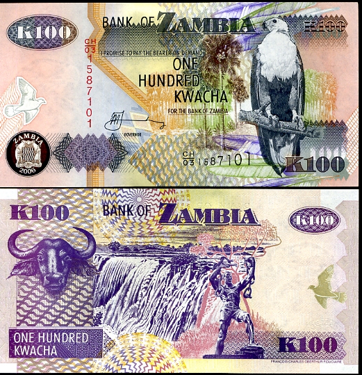 100 Kwacha Zambia 2006, Pick 38f
