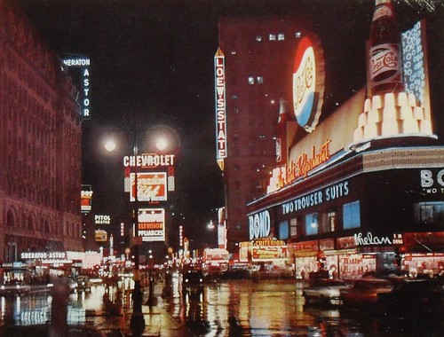 new york city times square daytime. Times Square 1955 At Night