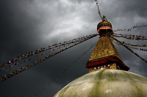 Monsoon Clouds Above The Bodhnath, Nepal