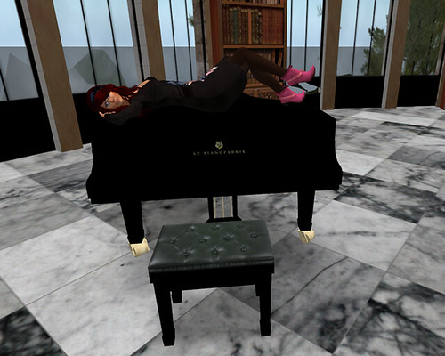 Posing on the piano