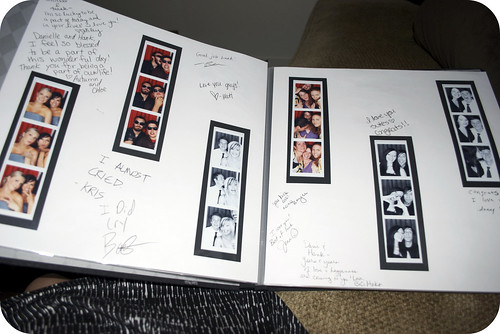 the guest book from our wedding- we had a photobooth there!