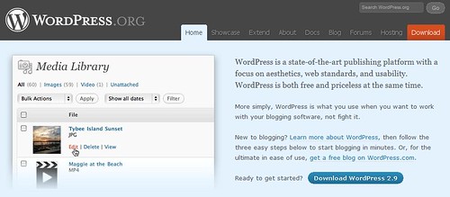 Wordpress Version 2.9