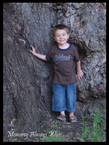 Nick posing by the big tree - 2008