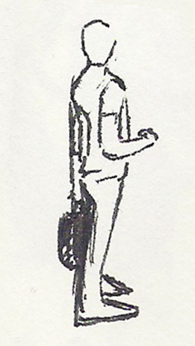 Gesturew drawing: man & briefcase