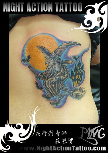 witch tattoo by ping's tattoo. From ping's tattoo