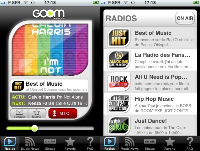 goomradio appli iphone itouch