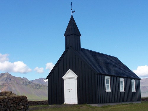 Wooden church Búðir on peninsula Snæfellsnes