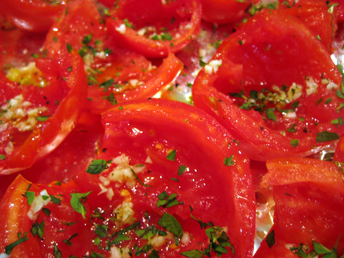 seasoned garden tomatoes