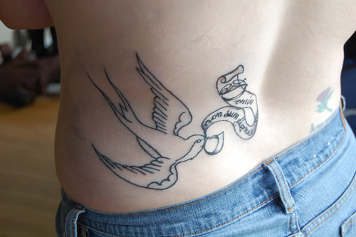In tattoo tradition, the swallow is a harbinger of the approaching shoreline 