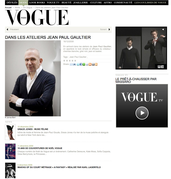 vogue, vogue.fr, jean-paul gaultier, james bort, atelier, haute couture, mode