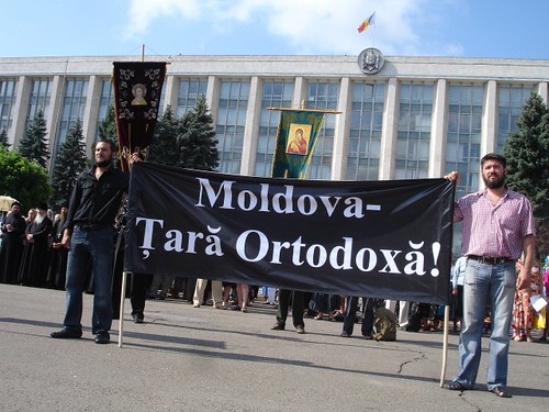 Protestul Ortodox: plancarda „Moldova - Ţară Ortodoxă”