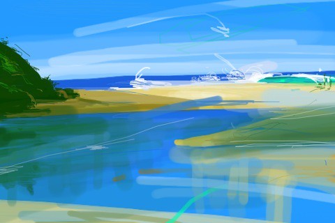 Early morning painting lake cathie, just back# iPhone art