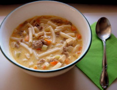 Macaroni and Cheese Beer-ger Soup