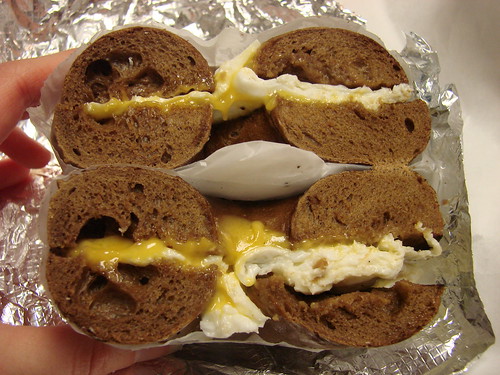 Egg White and Cheese Bagel Sandwich from Times Square Bagels