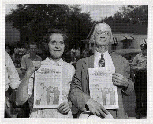 Photograph of Couple Protesting Desegregation Filed in the Case of R. W. Kelley v. City of Nashville, 1957