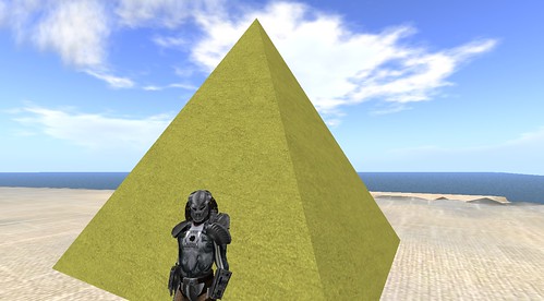 Walking away from pyramid