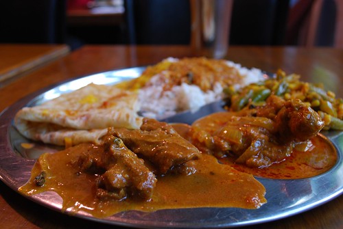 chicken curry with rice. The chicken curry packed a