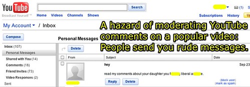 Hazard of moderating YouTube comments