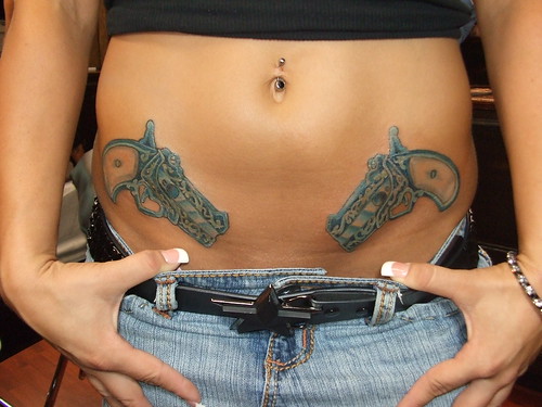 girls with guns tattoos. girls guns tattoo somach
