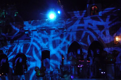 Cool Halloween lighting around Castle Courtyard (Disney Dan) Tags: pictures travel vacation paris france halloween october europe disneyland eu disney 2009 halloweenparty disneylandparis dlp themeparks disneylandresortparis disneylandpark disneyvacation mnsshp mickeysnotsoscaryhalloweenparty disneypictures disneyparks disneyphotos