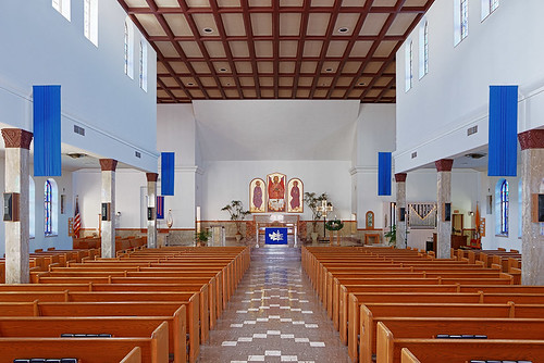Saint Mary Roman Catholic Church, in Trenton, Illinois, USA - nave