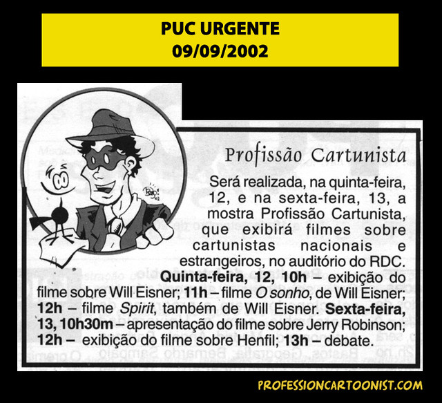 "Profissão Cartunista" - PUC Urgente - 09/09/2002