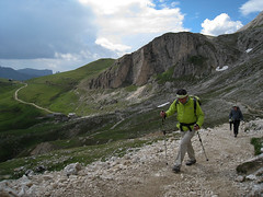 Friedrich August Weg, trekking in Sassolungo Group, Dolomites 
