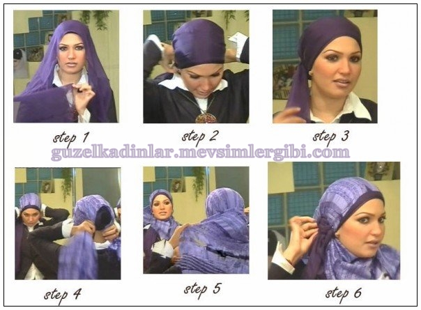 saç şalı hicab hijab şal bağlama modelleri başörtüsü bağlama teknikleri