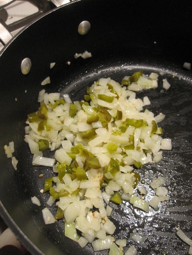 Saute Onions, Garlic and Jalepenos