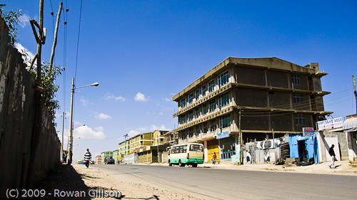 One of the better roads in Addis Ababa, Ethiopia.