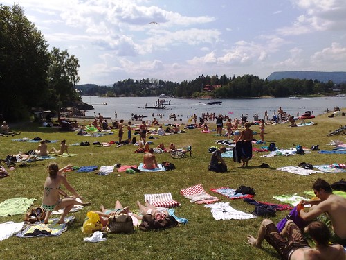 Hot summer at the beach in Oslo Norway #1