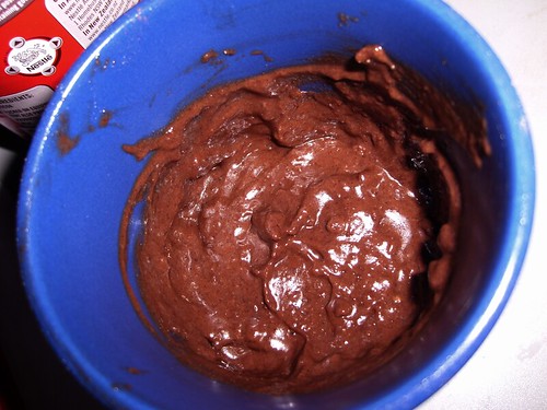 microwave chocolate mug cake attempt #1 (before)