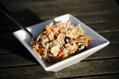 Breakfast: Bircher Muesli with Carrots, Coconut and Toasted Almonds