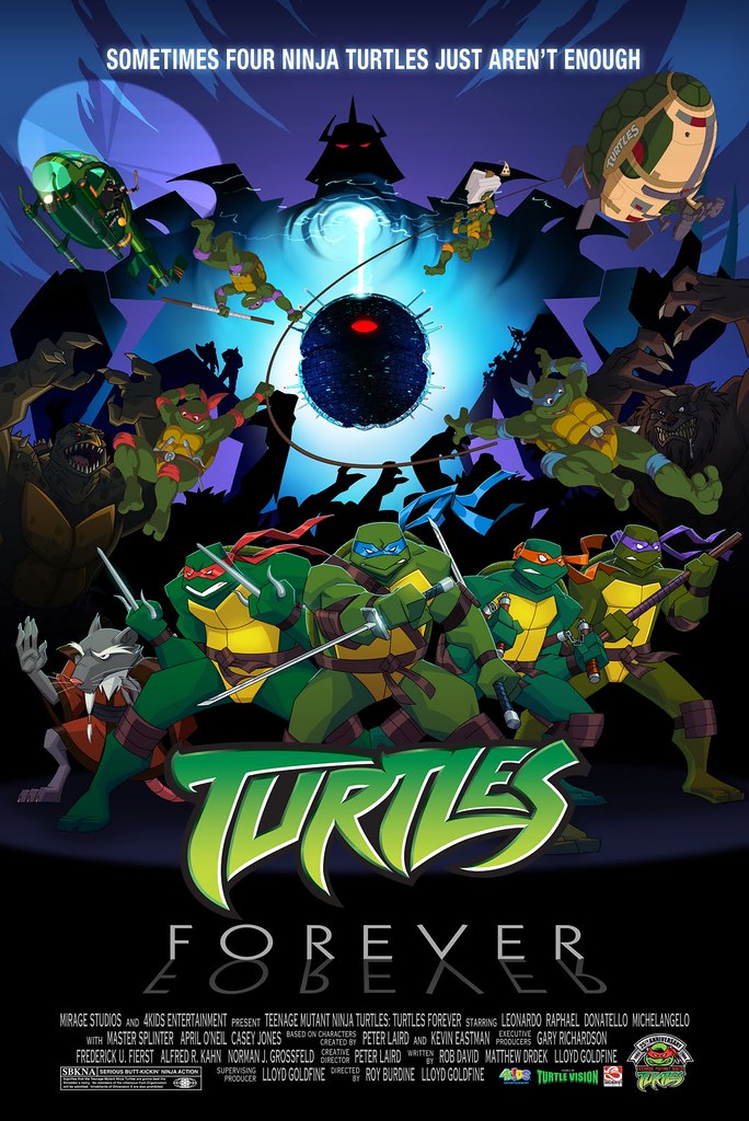 "TURTLES FOREVER" - revised poster concept art by Lloyd Goldfine and 4kids TMNT Team (( 2009 )) [[ Courtesy PL ]]