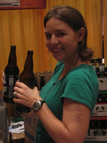 I loved flashing the triathlon tattoos. We volunteered at a big beer 