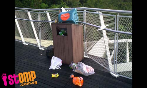  So much rubbish for these small bins at Henderson Waves