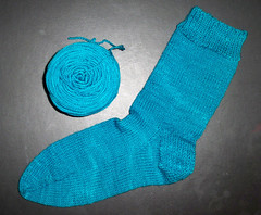 Sweet Georgia Sock half completed