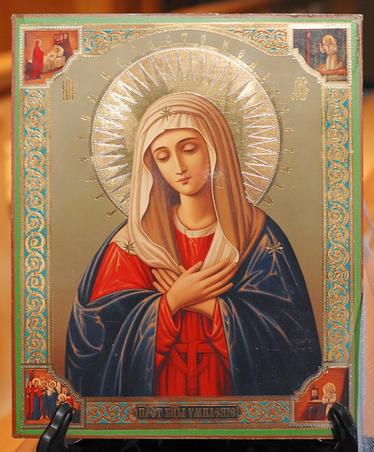 Icon 2, reproduction, made in Russia, from the collection of the Marianum, photographed at the Cathedral of Saint Peter, in Belleville, Illinois, USA