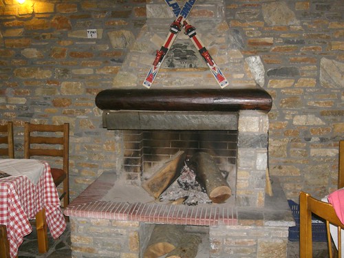 summer time fireplace in pelion central greece