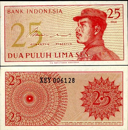 25 Sen Indonézia 1964, P93