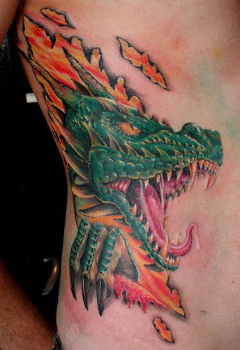 Dragon Tattoos With Flowers. dragon tattoo By Mirek vel