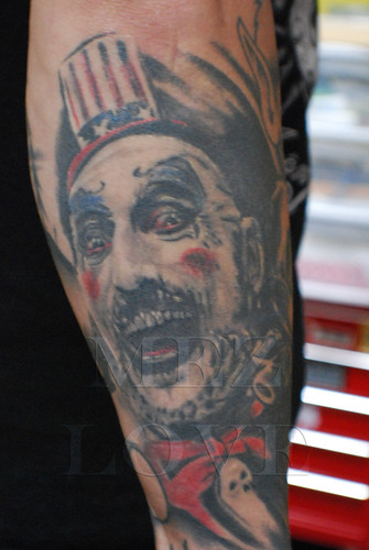 clowns tattoo. evil clown tattoos. evil clown