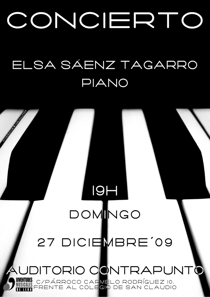 CONCIERTO DE ELSA SÁEZ TAGARRO, PIANO - 27.12.09 AUDITORIO CENTRO AUTORIZADO CONTRAPUNTO