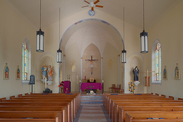 Saint Gertrude Roman Catholic Church, in Grantfork, Illinois, USA - nave