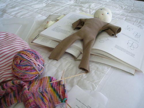handwork - doll making and knitting