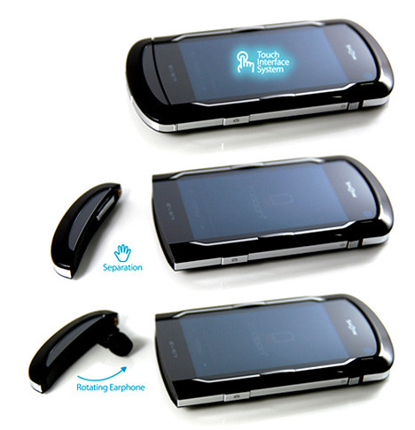 Touch Screen Cell Phone with inbuild bluetooth headset 2