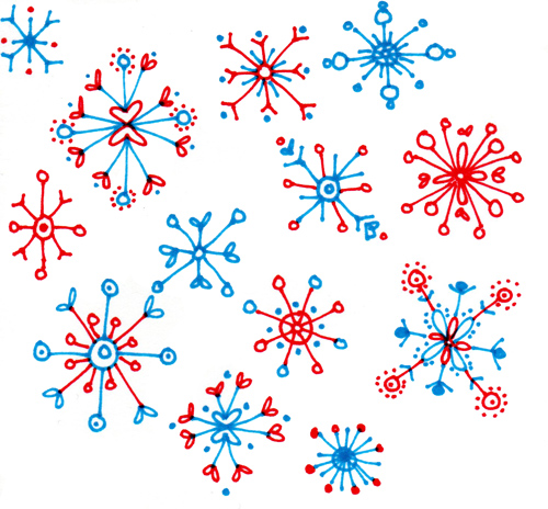 snowflake doodles