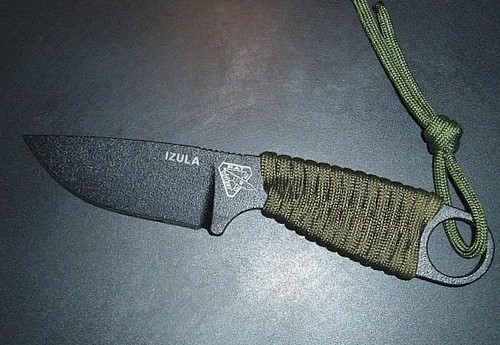 ESEE Knives IZULA (Black) Neck Knife and Sheath Only, 6.25" Overall