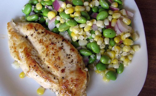 Chicken with Edamame Corn Salad